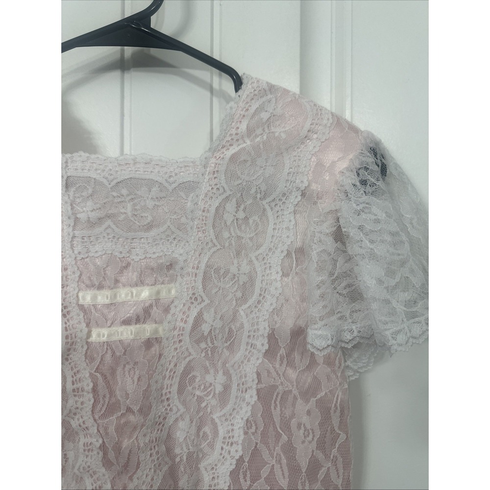 Gunne Sax Jessica McClintock 1980s Vintage Drop Waist Lace Dress Dollette - Picture 5 of 11